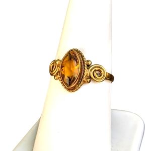 Brass and Topaz Ring